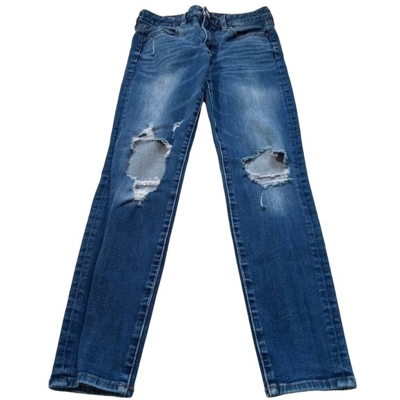 American Eagle 360 Next Level Stretch Hi-Rise Jegging Womens Blue Denim Size 4 - Picture 5 of 8